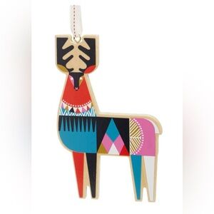 Wooden Colorful Geometric Reindeer Ornament